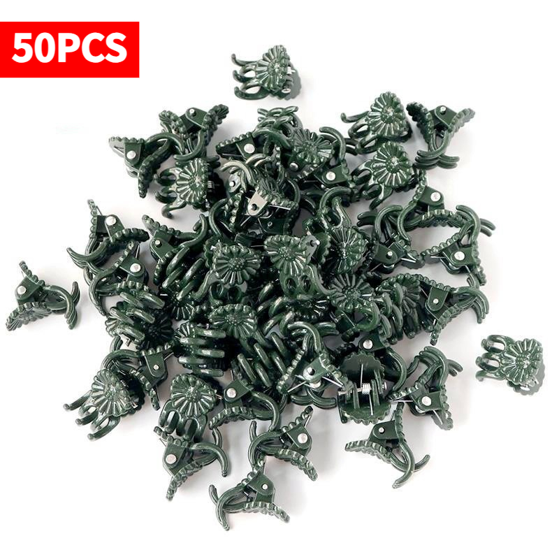Supply For Florist - 50PCS 5-Claw Dark Green Plant Clips