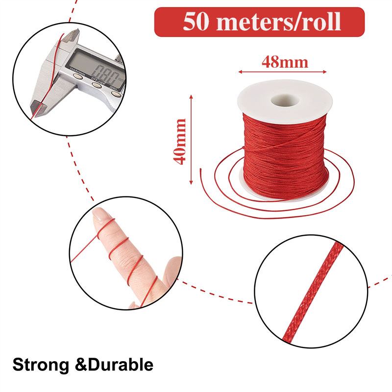 50M/roll 0.8mm Nylon Thread Co - Ribbon Wired Satin review and price