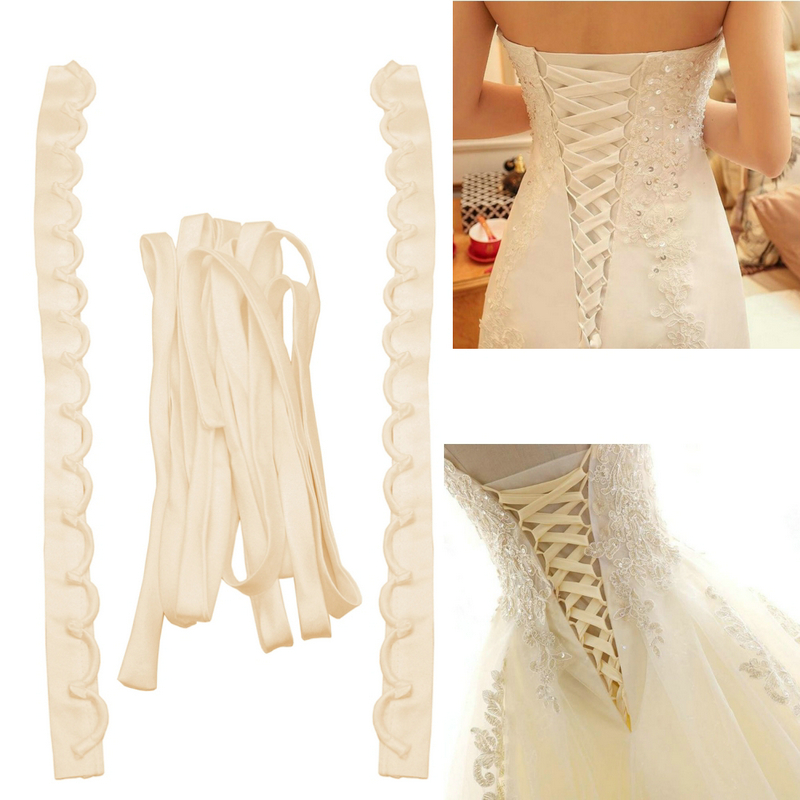 3PCS/Set Satin Wedding Dress Z - Ribbon Wired Satin review and price