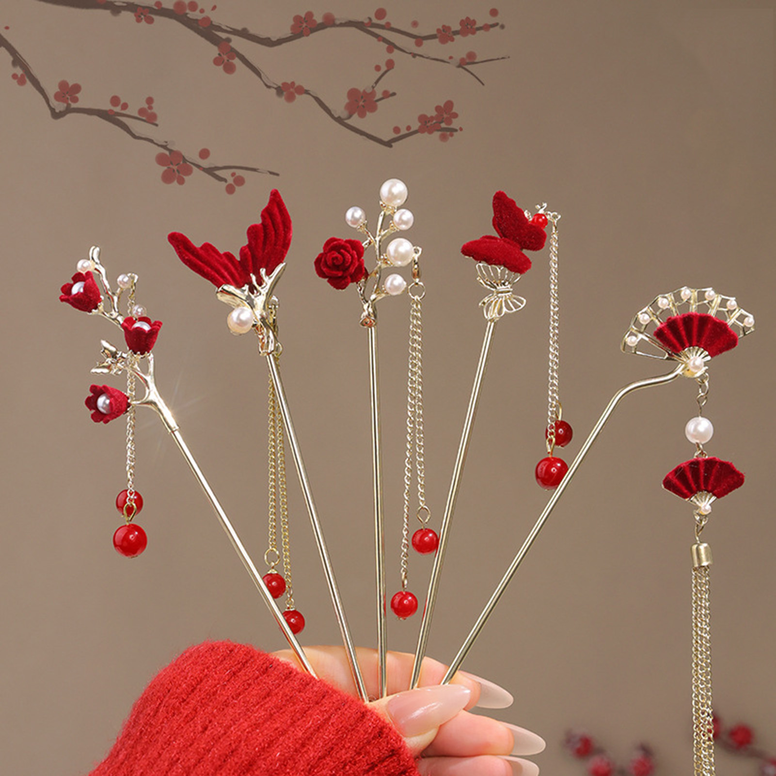 Chinese Style Rose Flower Hair - Flower Supplies review and price