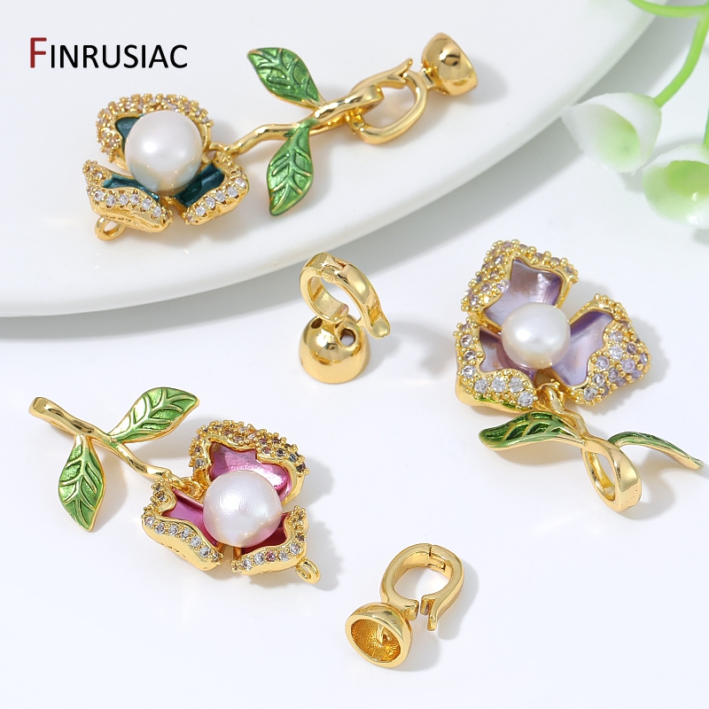 18K Gold Plated Brass Zircon E - Flower Supplies review and price