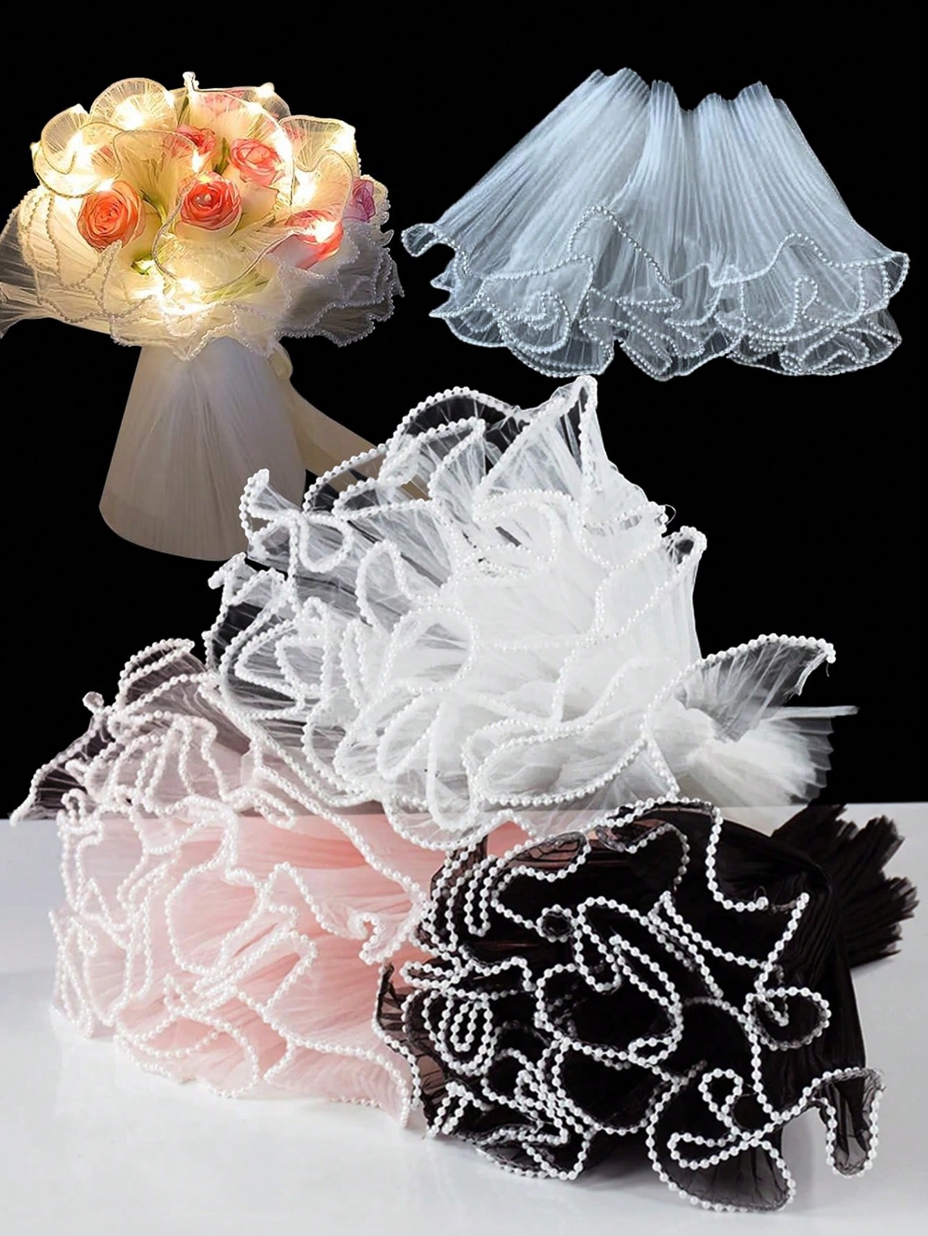 4Yards Faux Pearl Edge Flower  - Florist Supply Paper review and price