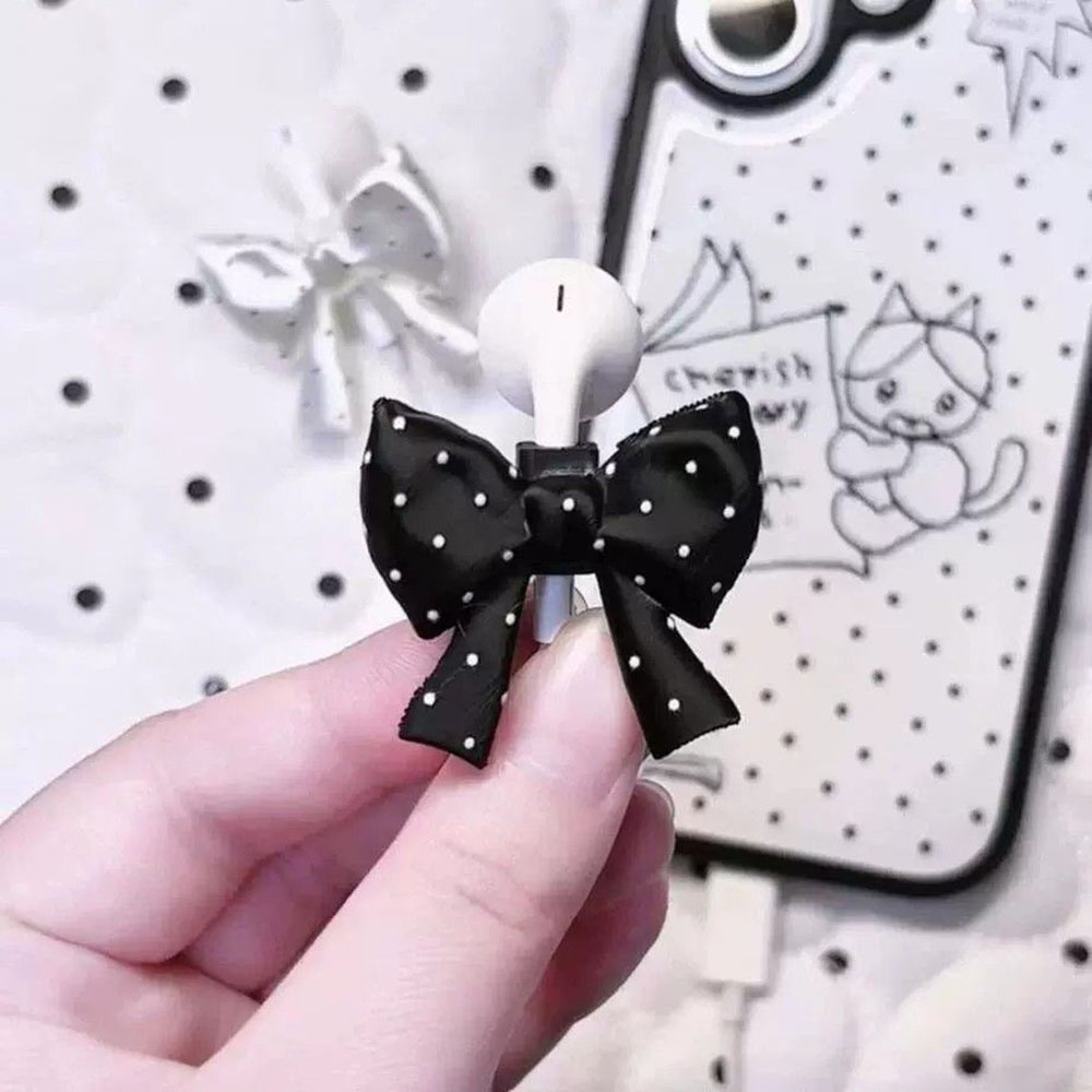 Satin Ribbon Bow Earphone Orna - Ribbon Wired Satin review and price